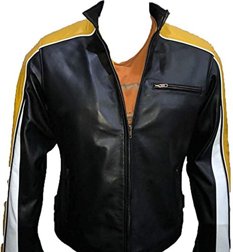 Cafe Racer Hulk Hogan Black Biker Leather Jacket for Men