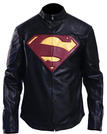 Men’s Superman Man Of Steel Leather Jacket