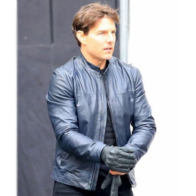 Mission Impossible 6 Tom Cruise Biker Real Leather Jacket