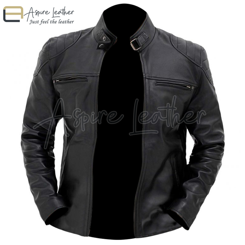 VERMONT Black Real Leather Jacket