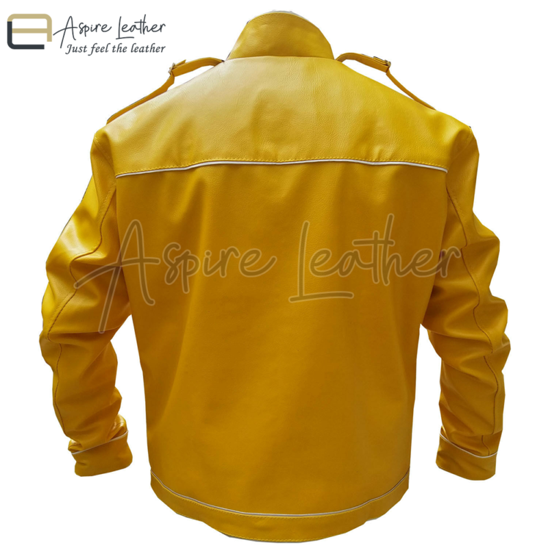Freddie Mercury Queen's Concert Yellow Leather Jacket