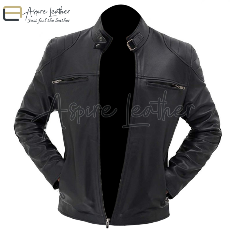 VERMONT Black Real Leather Jacket