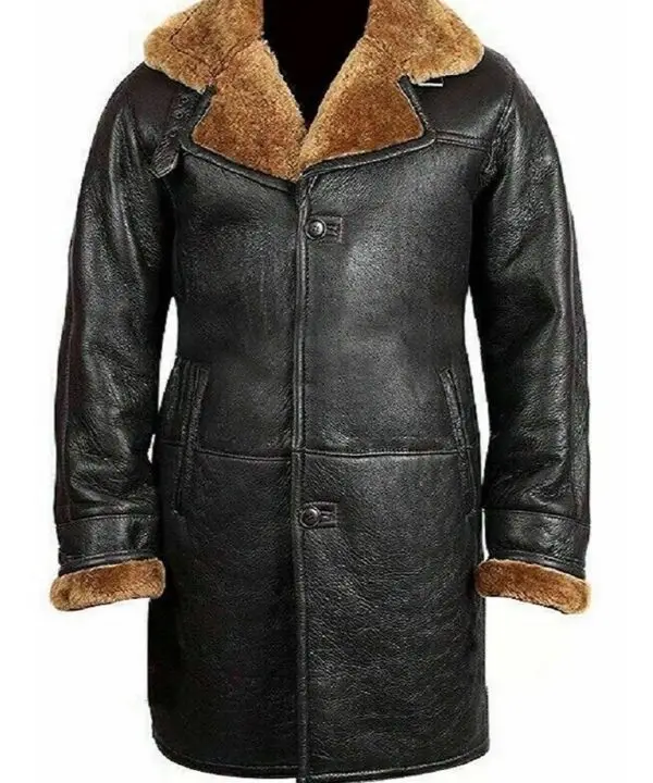 Men's shearling sheepskin duffle coat