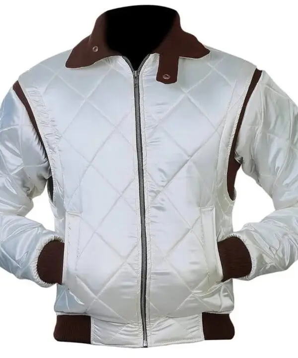 White Satin Drive Jacket